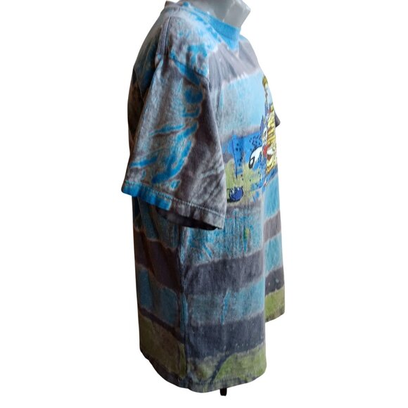 Medium Tie-Dye T-Shirt Vintage Mens T-shirt Medium 90s HOCKEY TIE DYE 1997 - Picture 5 of 9